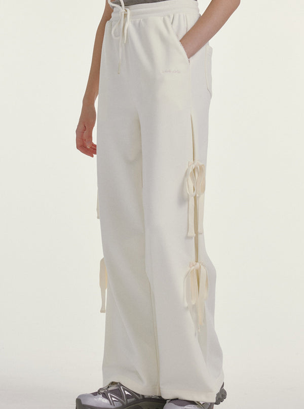 Wide Leg High Waist Grey Knit Pants