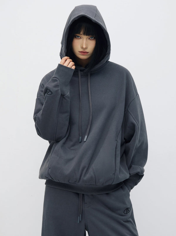 Embroidered Logo Athleisure Hoodie Set-Up