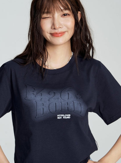 Letter Embossed T-Shirt