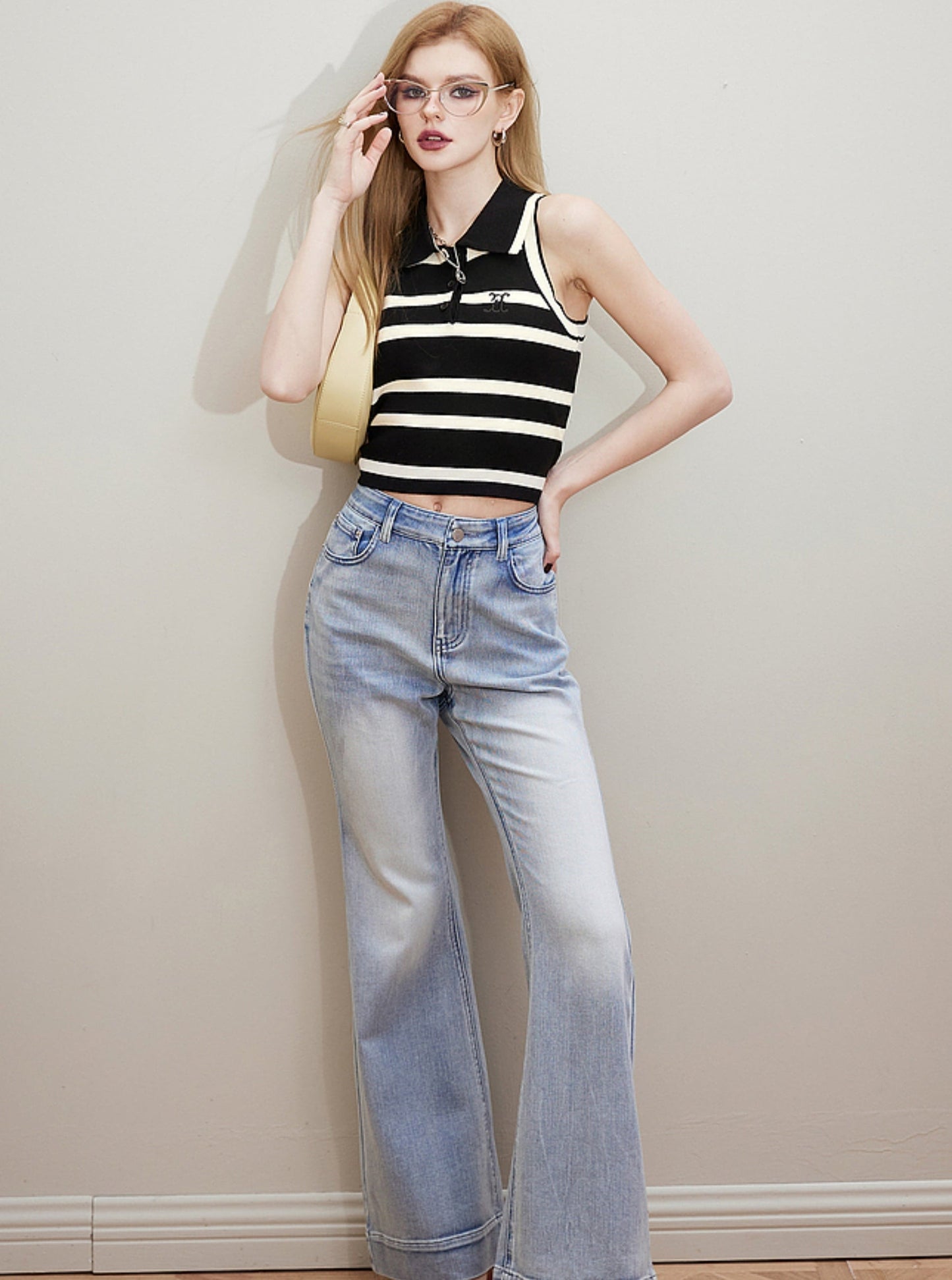 Contrast Slim Fit Crop Top