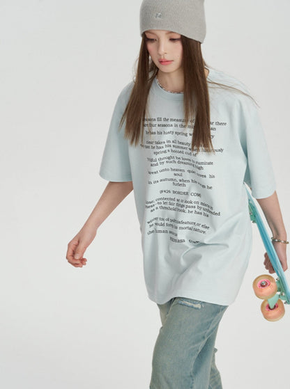 Smudged Letter Short Sleeve T-Shirt