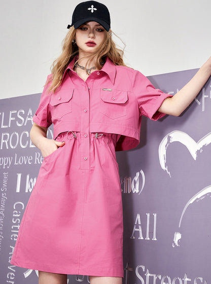 Two-In-One Cargo Shirt Dress