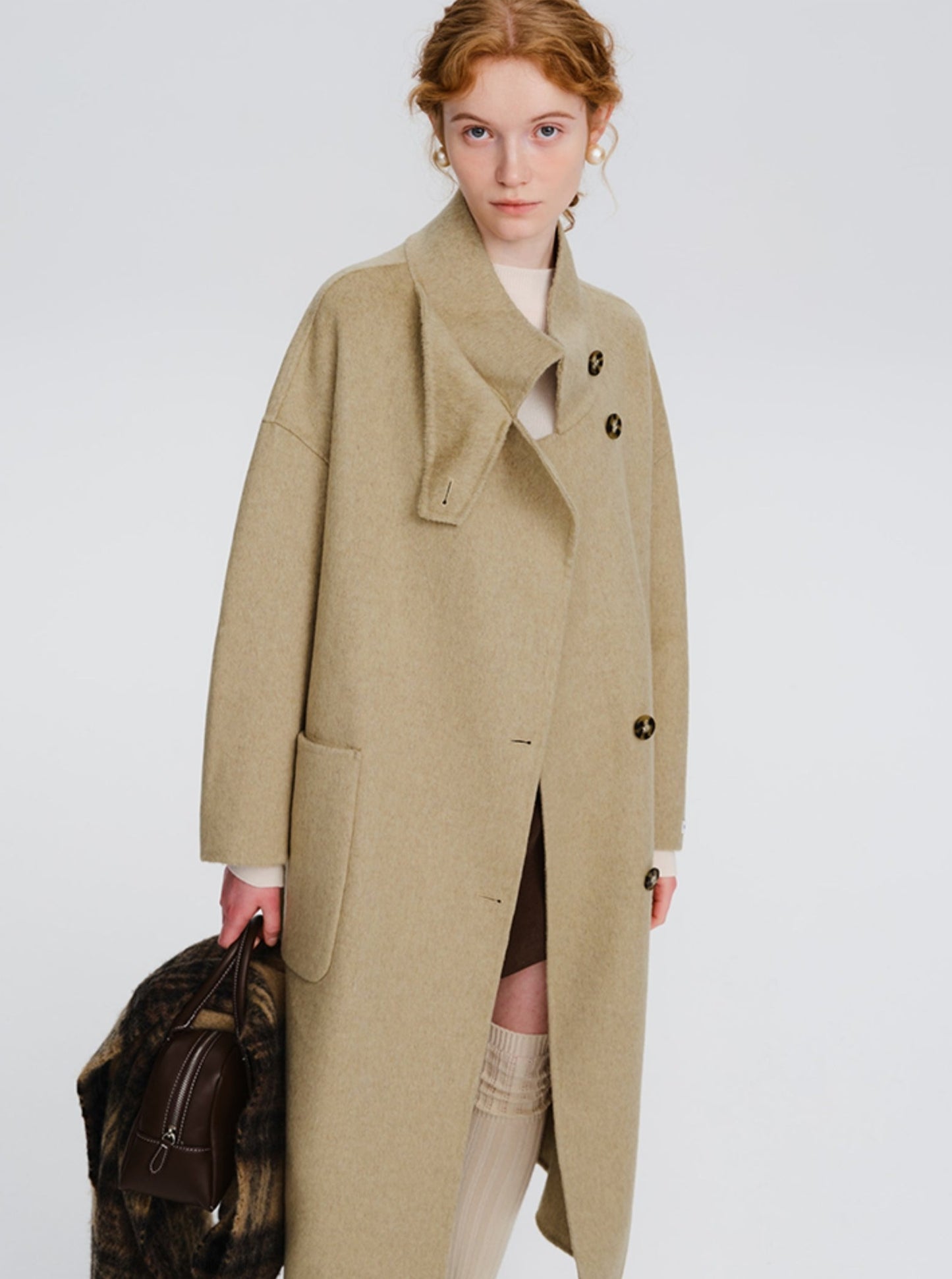 midi double-faced wool coat