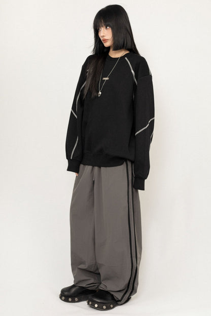 Elasticated Waistband Wide-Leg Pants