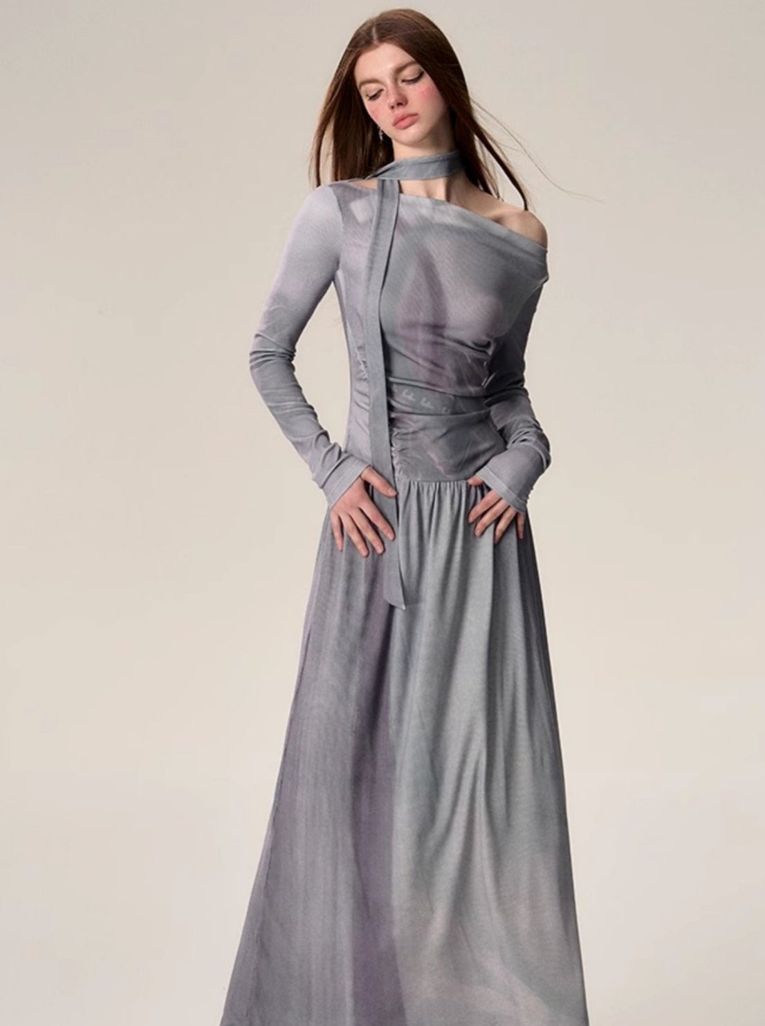 LAYERED LONG-SLEEVED DRESS