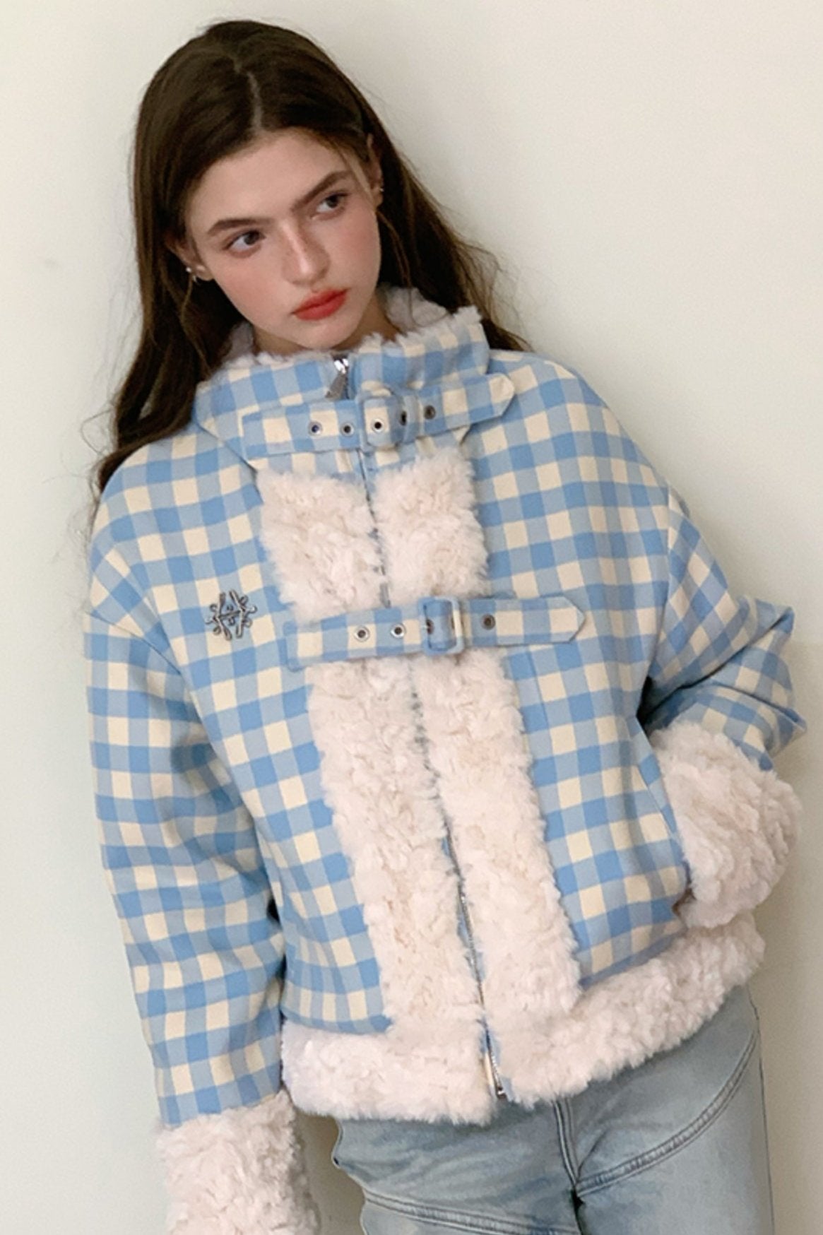 Lamb Plush Splicing Cotton Jacket Set-UP