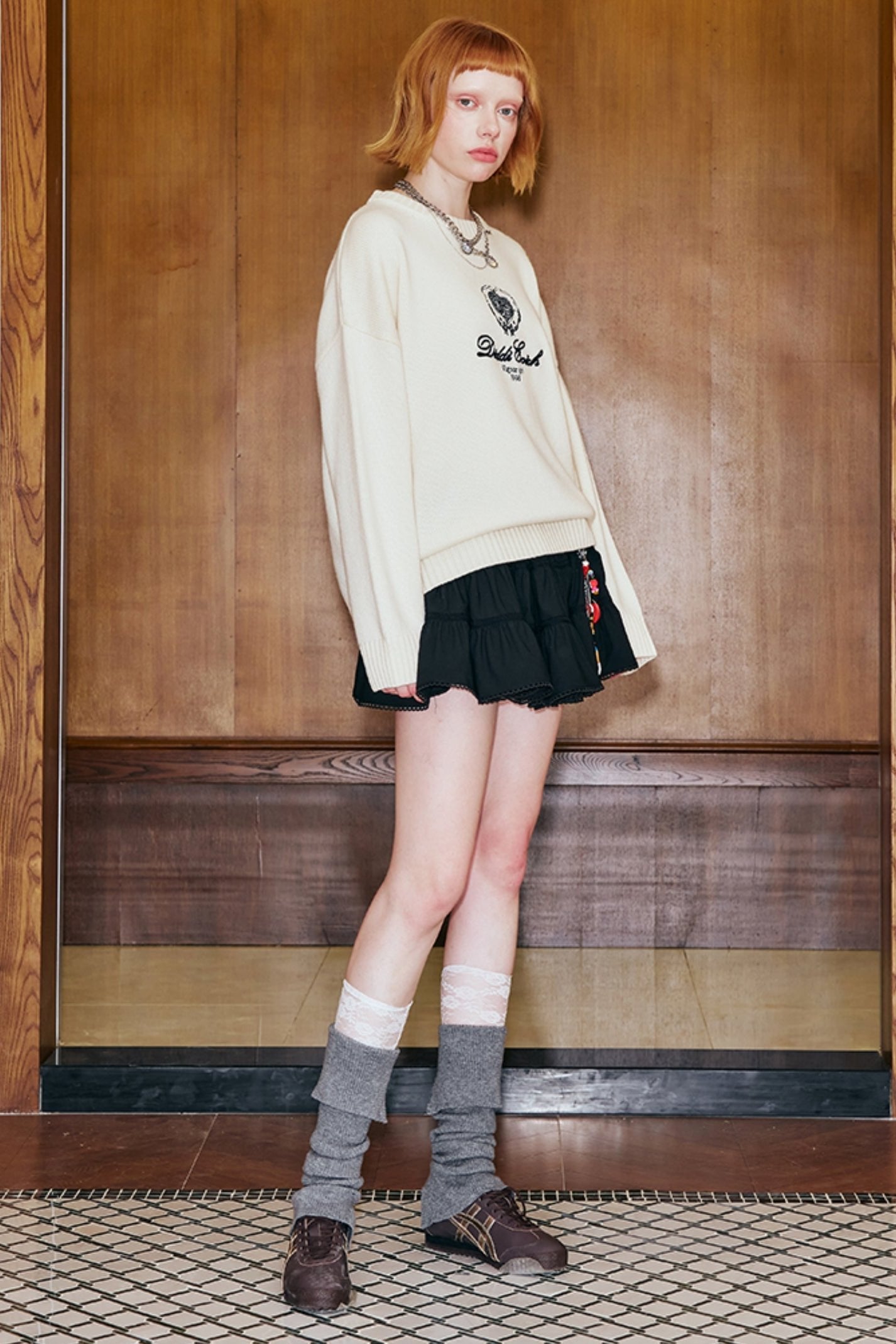 Embroidered Badge Knit Sweater Top