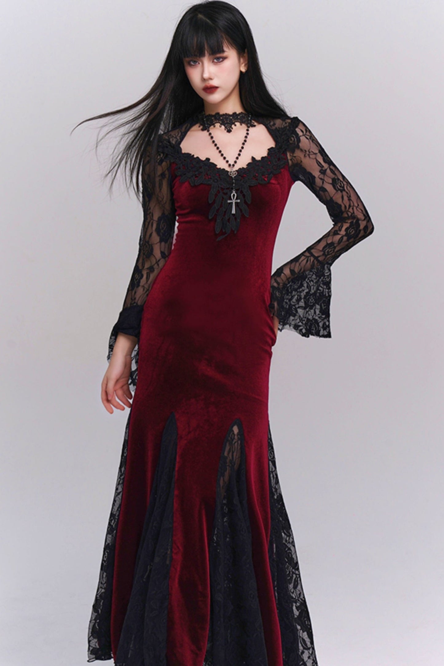 Ghost Girl Velvet Halloween Dress