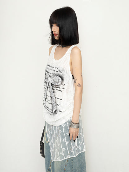 Wasteland Ribbon Lace Vest Top