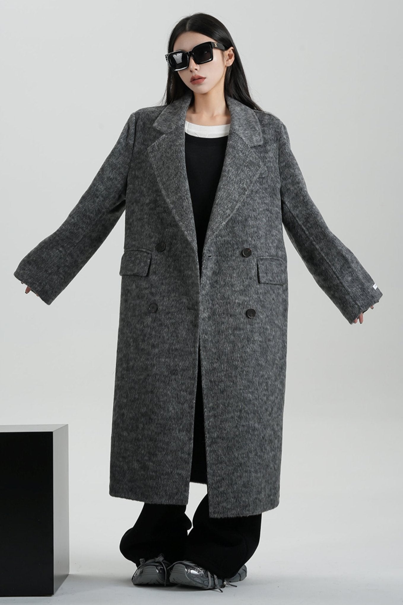 Reversible Tweed Wool Coat