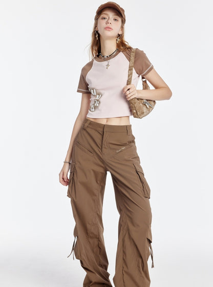 Brown Straight Cargo Pants