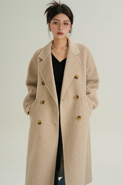 Double-Breasted Wool Suit Coat