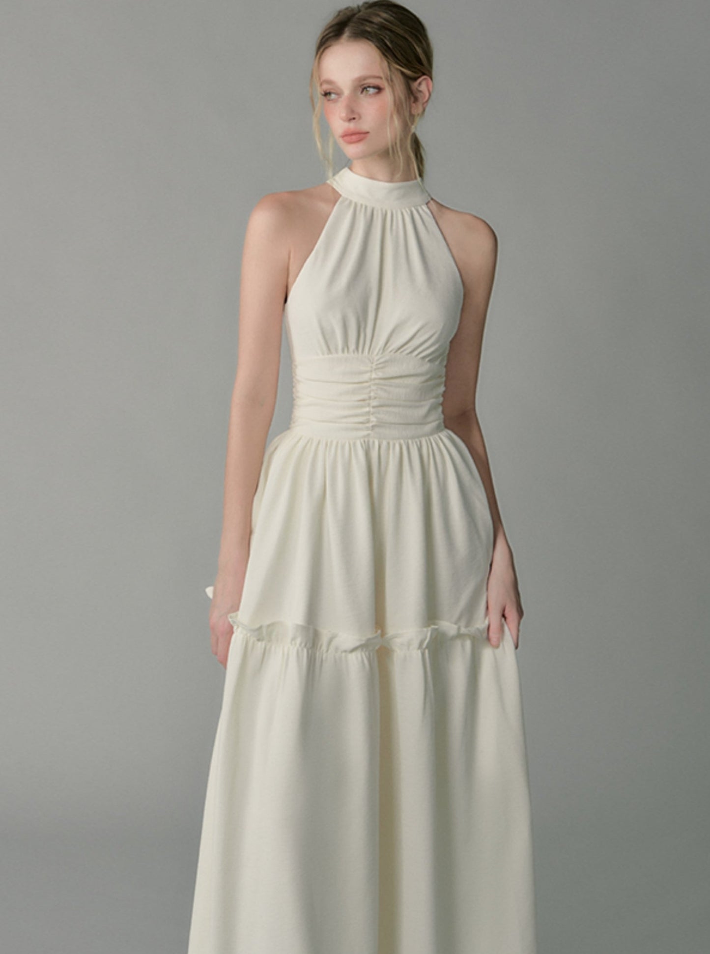 Sea Salt Oatmeal Halterneck Dress