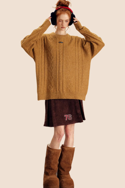 Lazy Style Twist Knit Sweater