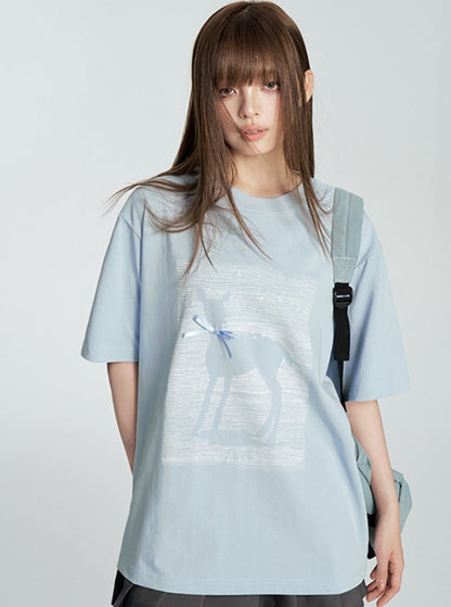 Ribbon Bow Short Sleeve T-Shirt