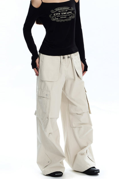 [New on September 19] APEA2024 Fall/Winter design sense niche drawstring pocket cargo pants street high street