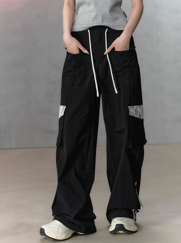 Lace Panel Skinny Pants