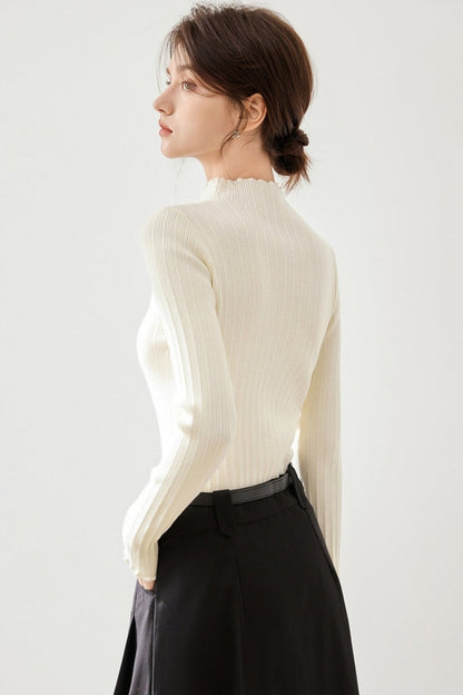 Stitching Crew Neck Pullover Top