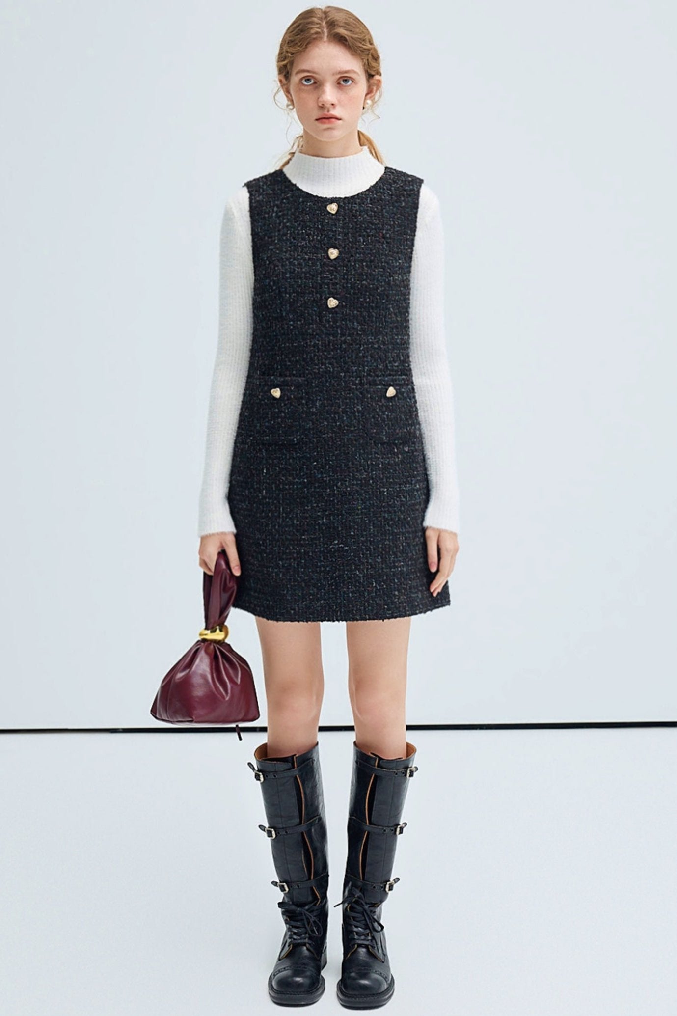 Heisenberg Romance French Style Wool Dress