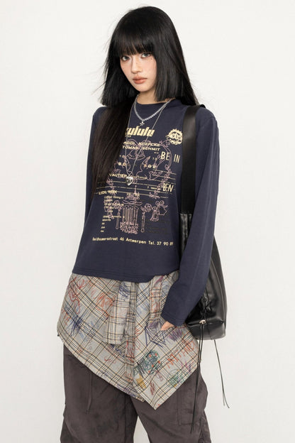 Letter Print Long Sleeve T-Shirt