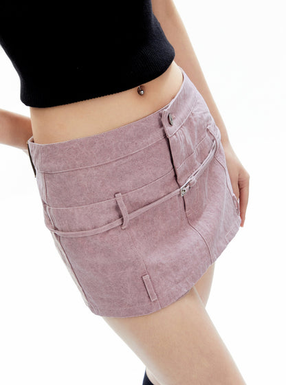 Retro Hottie Fried Wash Skirt