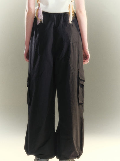 Drawstring Wide Leg Pants