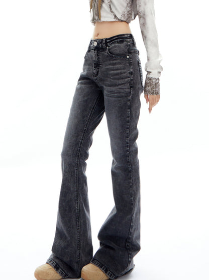 Washed Slim Bootcut Stretch Pants