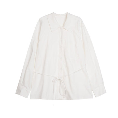 Ramie Layered Long Sleeve Shirt Set-Up