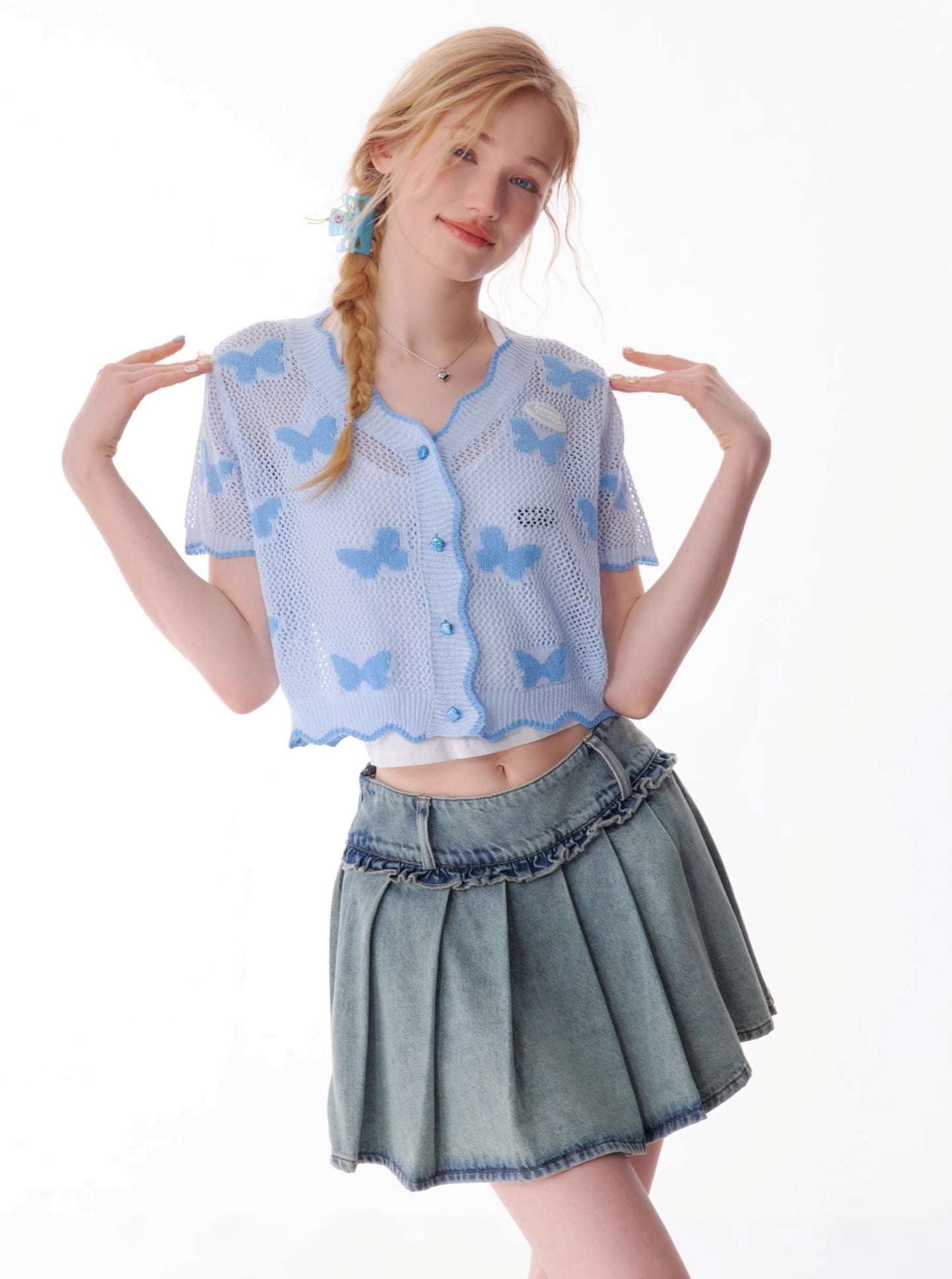 Retro Cropped Butterfly T-Shirt