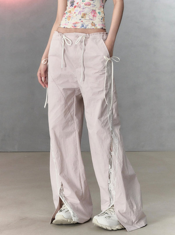 Lace Panelled Cargo Pants