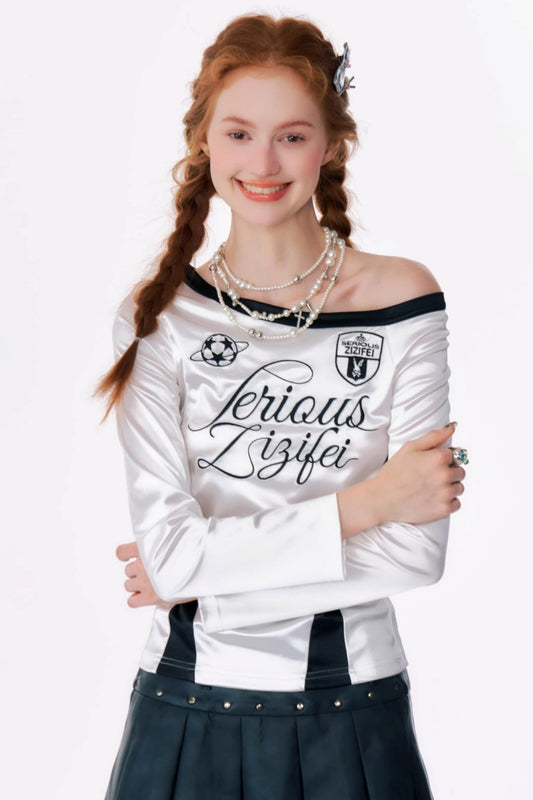 American Retro Ballet Style Shoulder Top