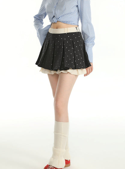 College Plaid Slim Shirt With Skirt Set-Up