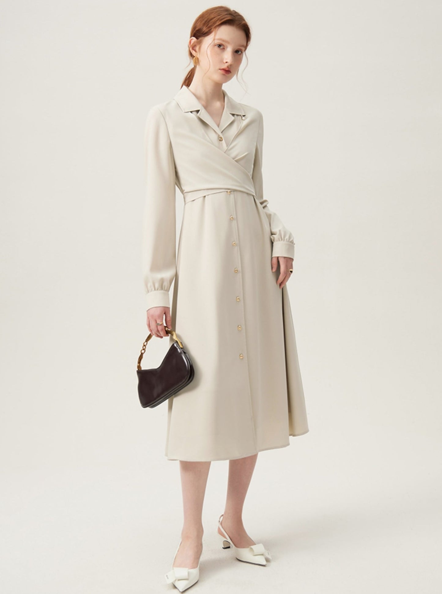 French Temperament Long Sleeve Dress