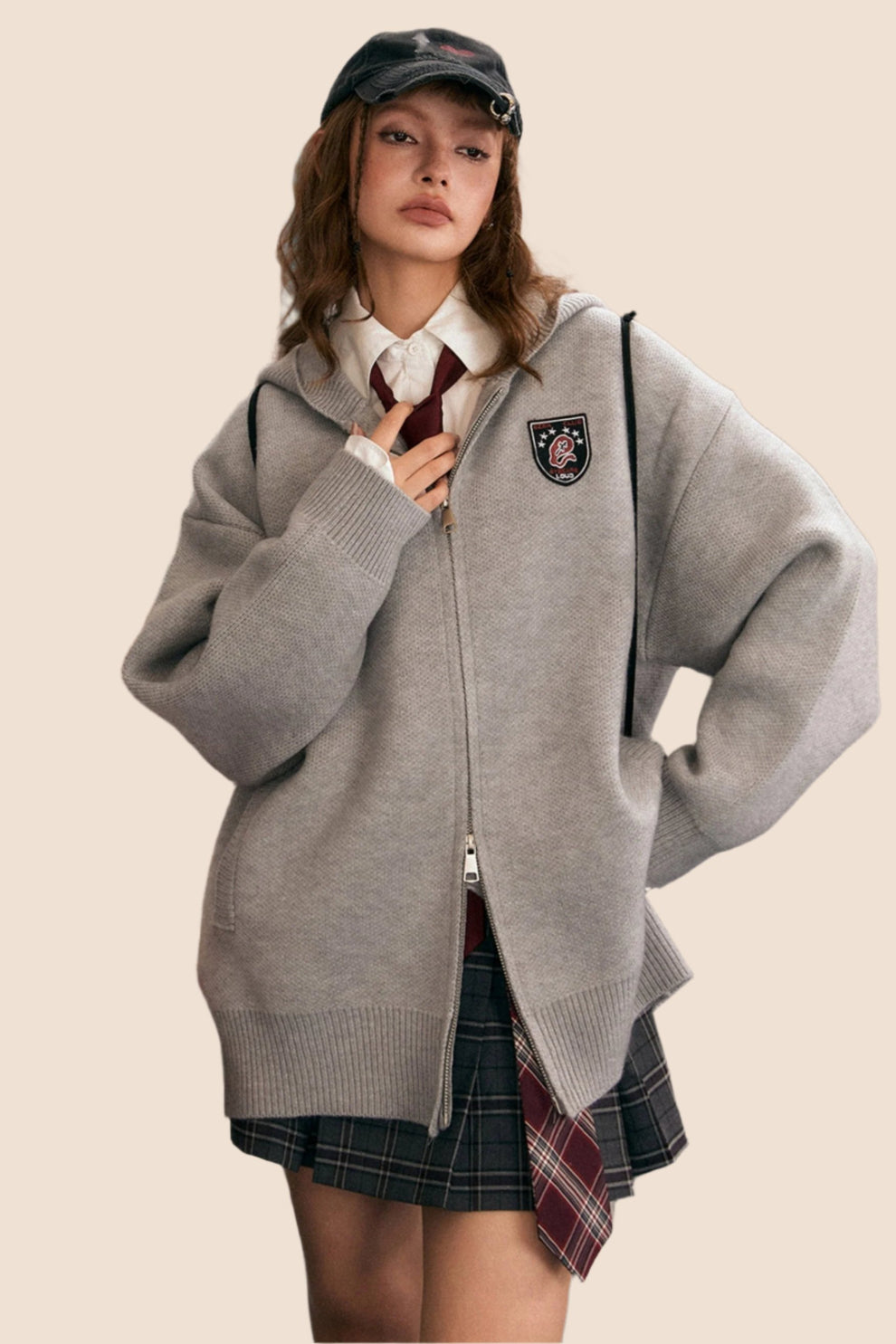 Vintage Loose Hooded Knitwear Jacket  UrbanSheek