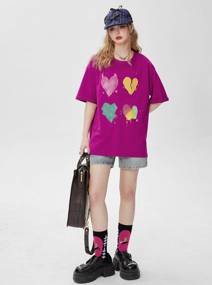 Embroidered Heart Pocket T-Shirt