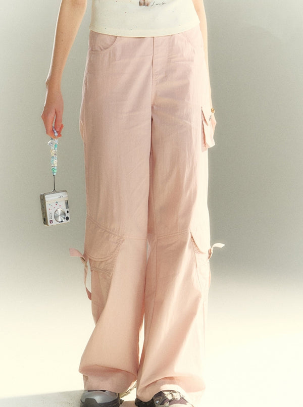 Wide-Leg Pocket Cargo Pants