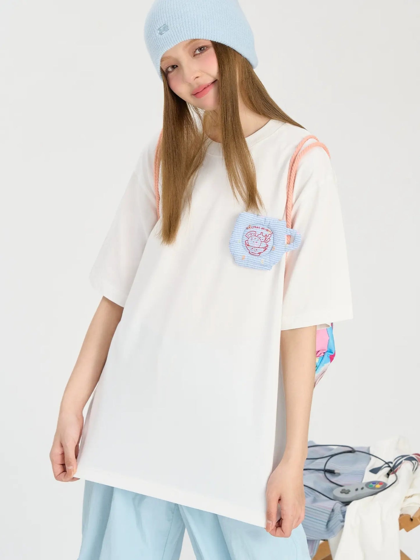 Hip-Hop Embroidery Cup T-Shirt