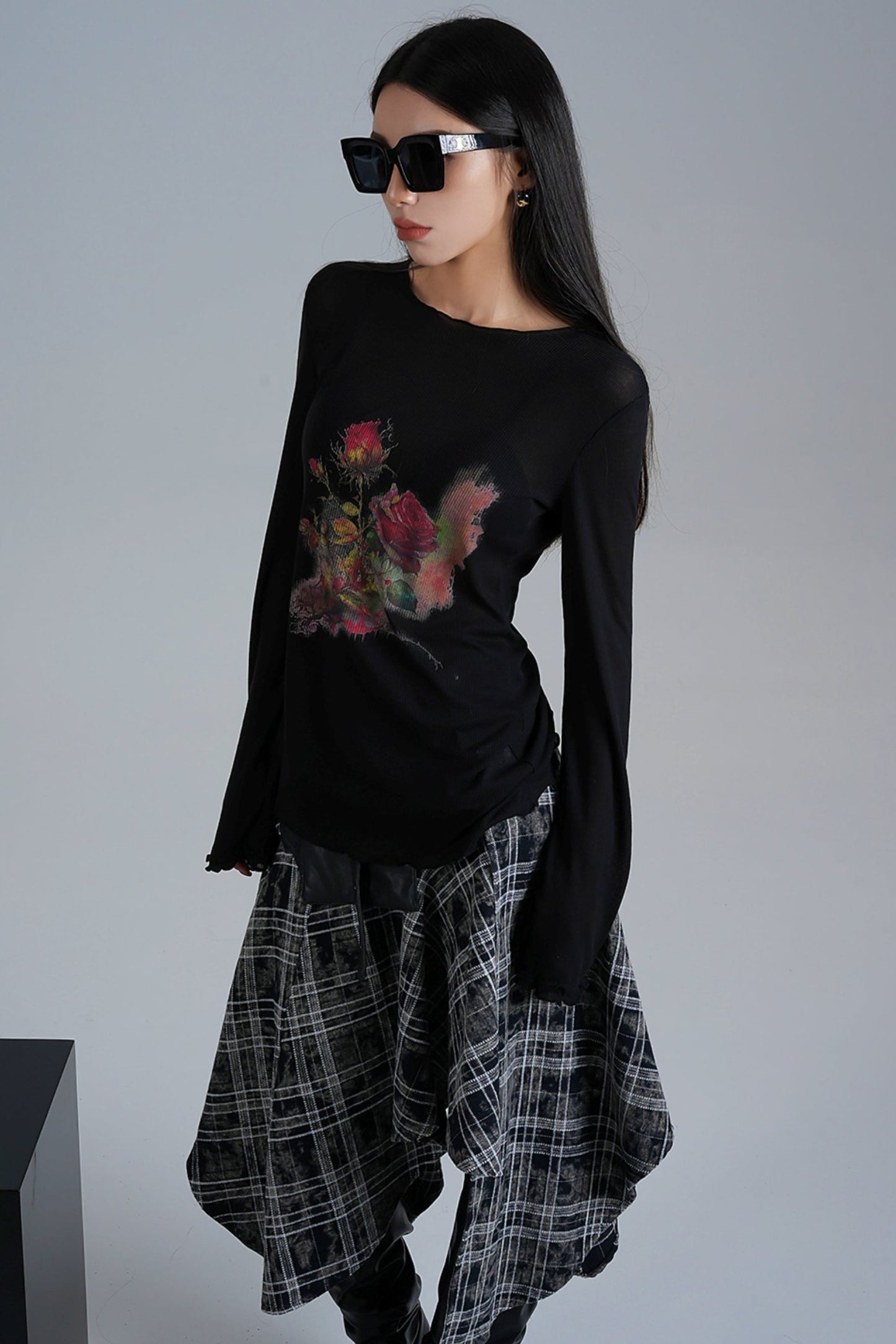 American Sheer Print Long-Sleeve T-Shirt