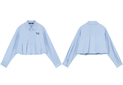 Embroidered Waist Blue Cruise Shirt