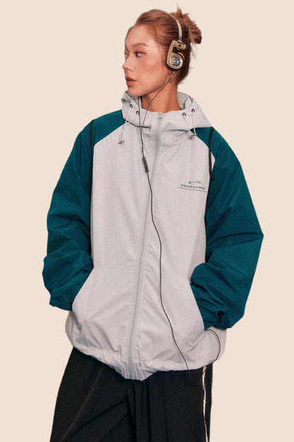 Retro Color-Block Fan Jacket