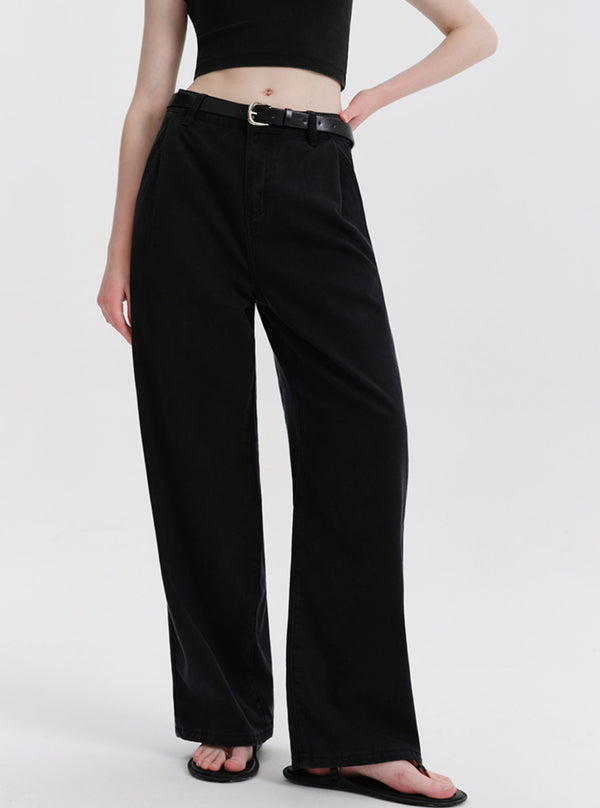 Loose Black Tencel Pants