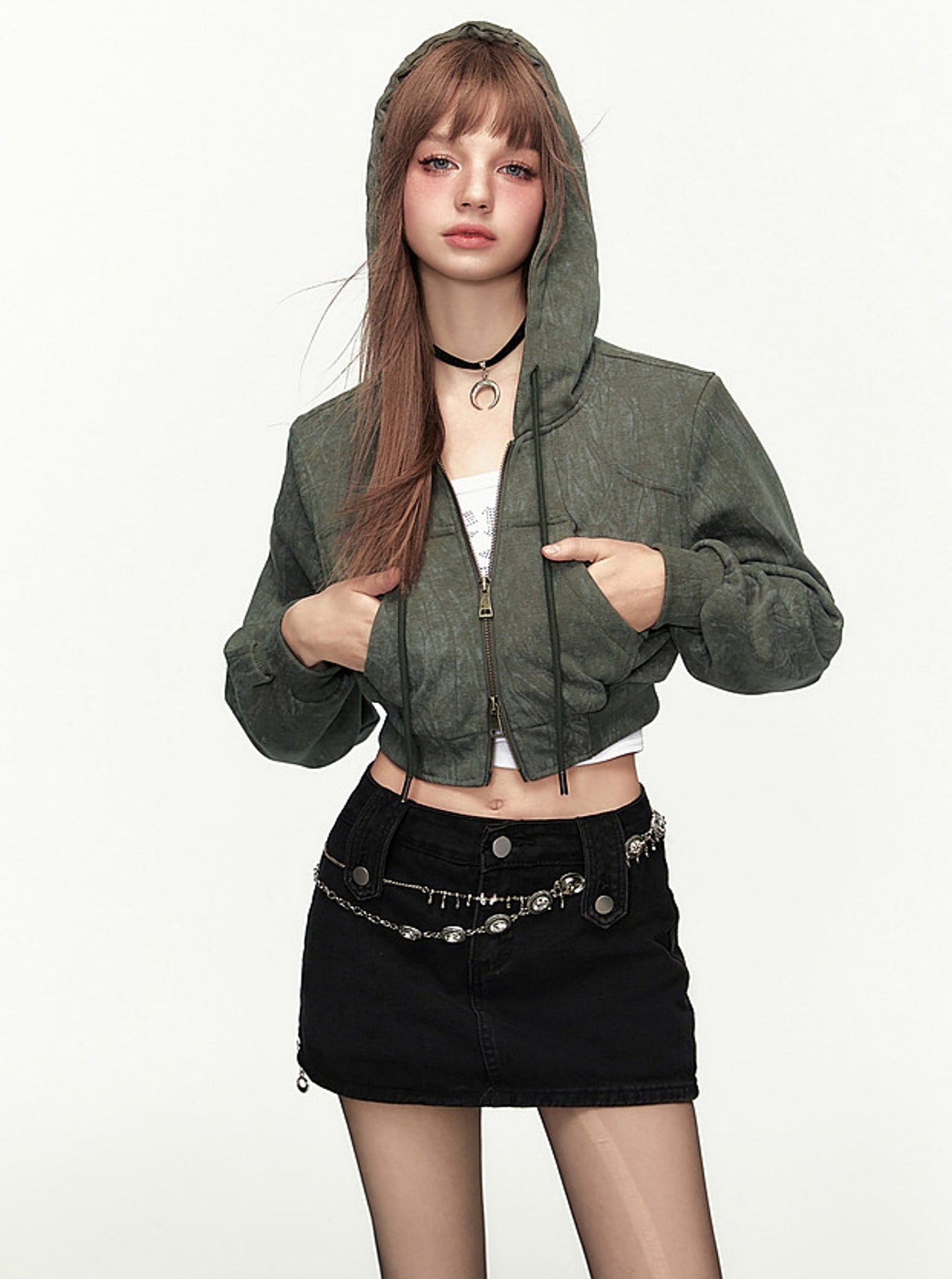 American Retro Hooded Hoodie Coat