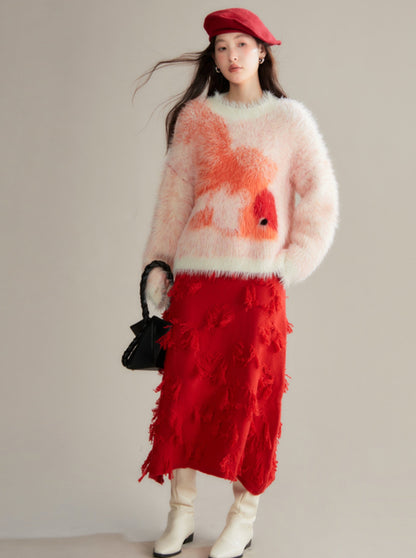 Goldfish imitation mink fur loose sweater