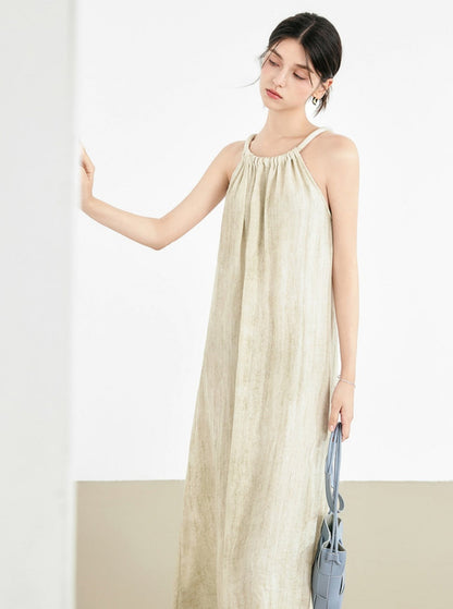 Sleeveless Halterneck Maxi Dress