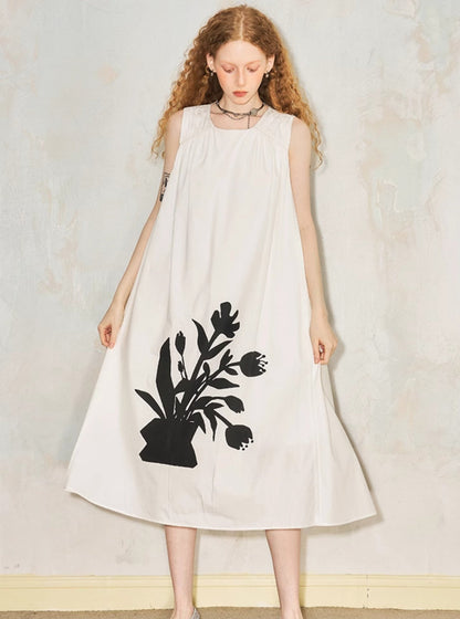 Resort Style Flower Print Dress