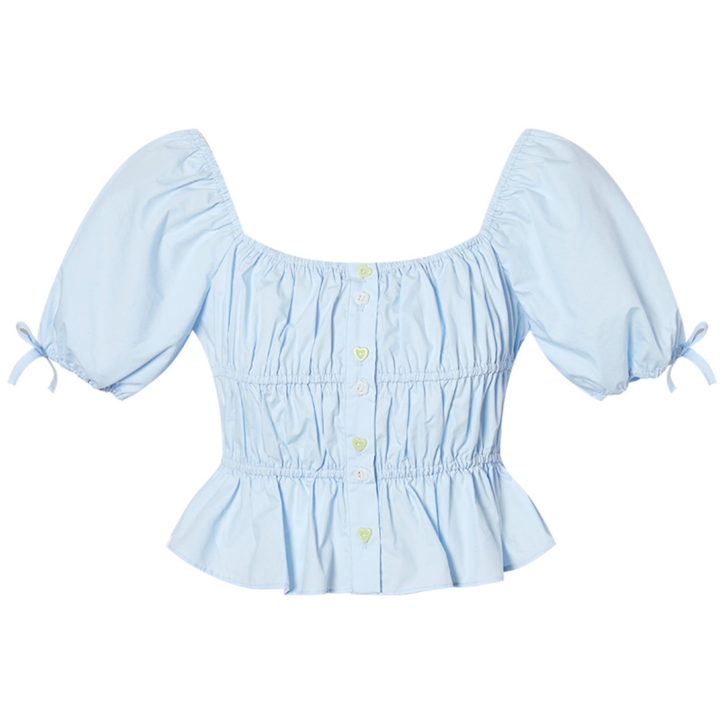 Ruffled Square-Collar Blouse