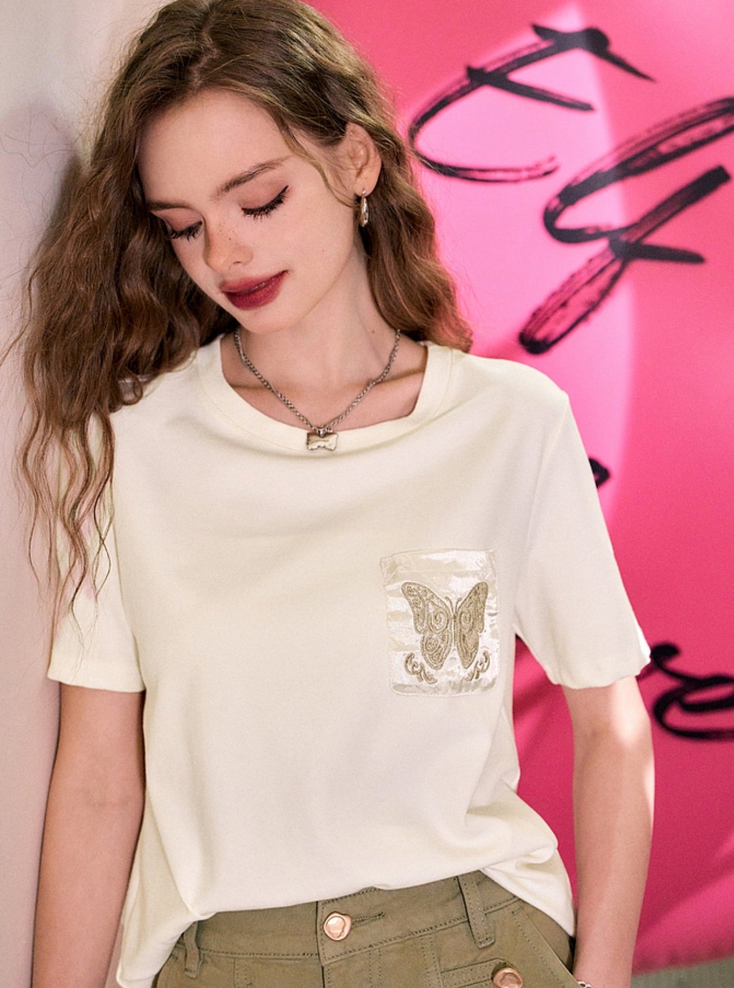 Butterfly Embroidery T-Shirt