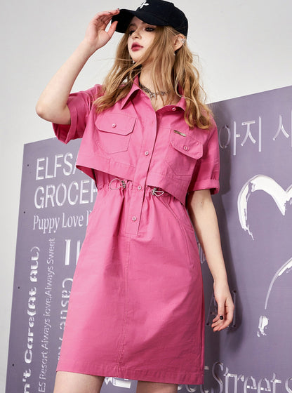 Two-In-One Cargo Shirt Dress