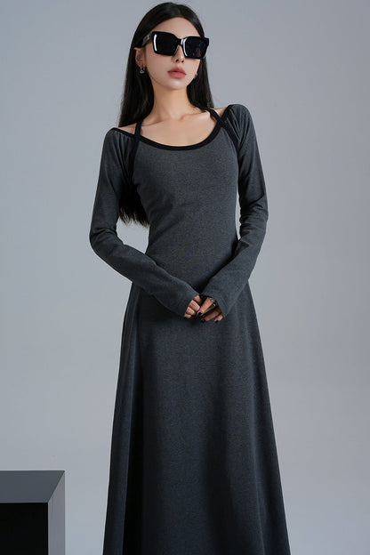 Original Black Slim Fit Midi Dress