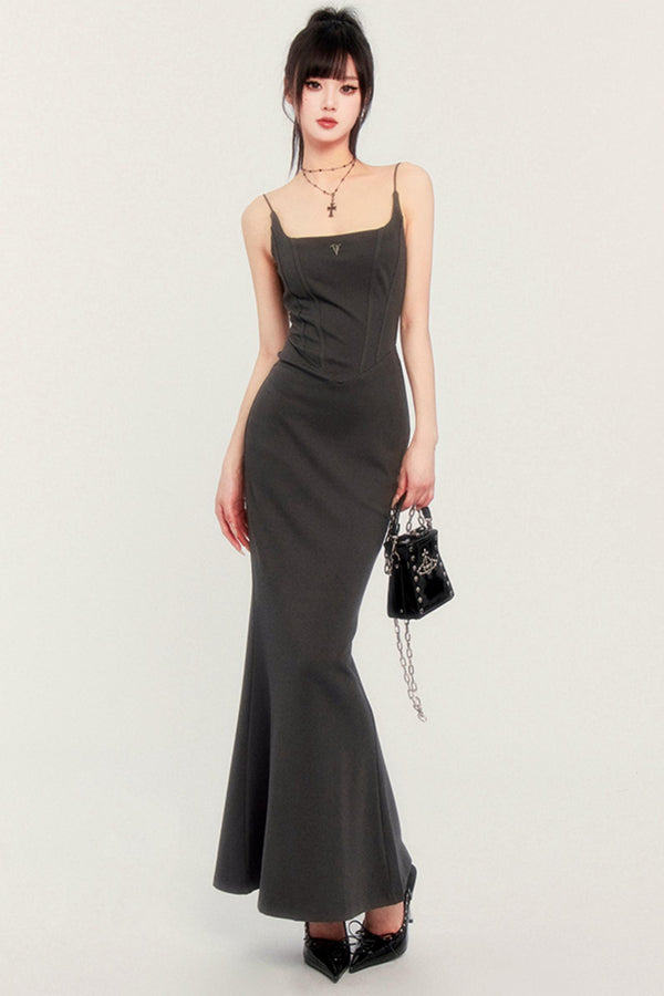 Square Neck Mermaid Evening Dress